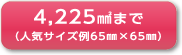 4,225㎟まで（人気サイズ例65㎜×65㎜）